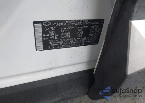2022 Hyundai Santa Fe Sel from USA, damaged, VIN 5NMS2DAJ8NH396154